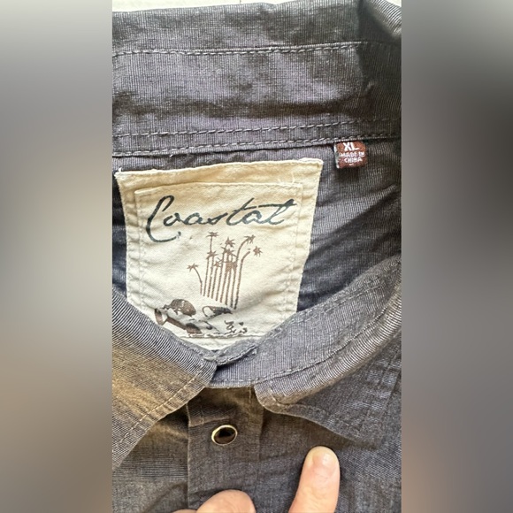 Coastal Men's Shirt Western Pearl Snap XL Long Sleeve Black Casual - Picture 6 of 7